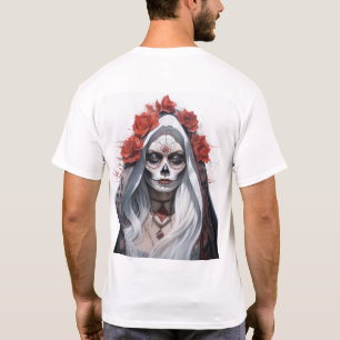 Prachtig Santa Muerte Portret Dia de los Muertos T-shirt