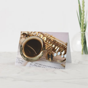Prachtig saxofoon muziekinstrument kaart