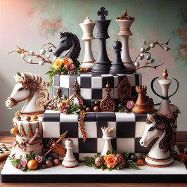 PRACHTIG SCHAAKTHEMA VERJAARDAGSTAART KAART