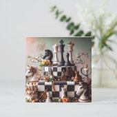 PRACHTIG SCHAAKTHEMA VERJAARDAGSTAART KAART (Staand voorkant)