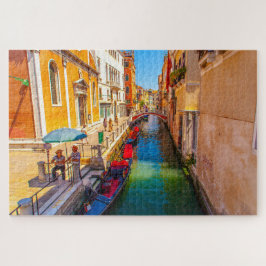 Prachtig schilderachtig uitzicht van een kanaal in legpuzzel