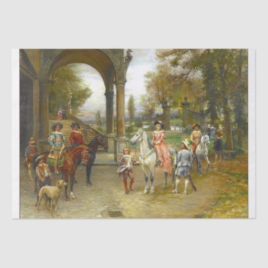 Prachtig schilderen van een 17e Scène van C voor o Tissuepapier (Voorkant)