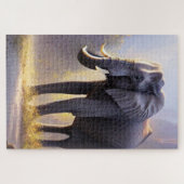 Prachtig schilderen van een olifant in zijn Natuur Legpuzzel (Horizontaal)