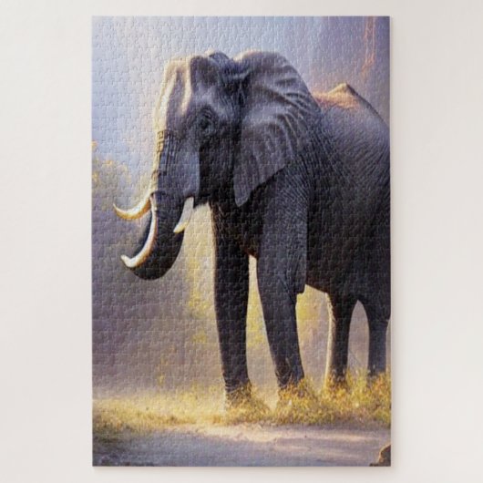 Prachtig schilderen van een olifant in zijn Natuur Legpuzzel (Verticaal)