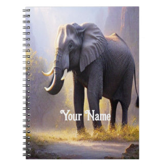 Prachtig schilderen van een olifant in zijn Natuur Notitieboek
