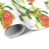 Prachtig Schilderij Masker Stamgezicht Cadeaupapier (Rol Hoek)