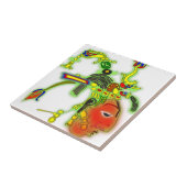 Prachtig Schilderij Masker Stamgezicht Tegeltje (Zijkant)