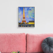 Prachtig schilderij van Eiffeltoren. Canvas Afdruk (Insitu (Woonkamer))