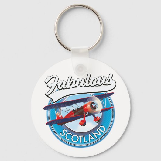 Prachtig Schotland retro stijl reis patch Sleutelhanger (Voorkant)