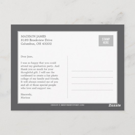 Prachtig script Afstuderen dank je kaart (Achterkant)