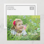 Prachtig script kerstfotokaart feestdagenkaart (Voorkant / Achterkant)