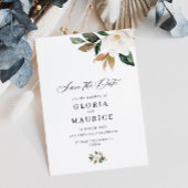 prachtig script Magnolia floral Save the Date