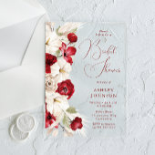 Prachtig Script Rood & Wit Bloemen Vrijgezellenfee Acryl Uitnodigingen