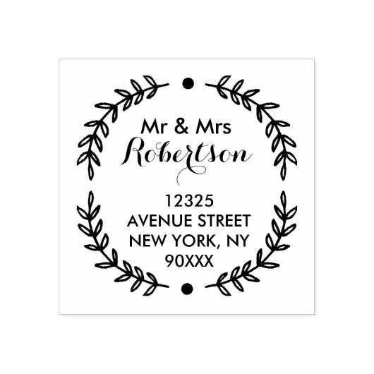 prachtig scriptadres rubberstempel (Afrduk)