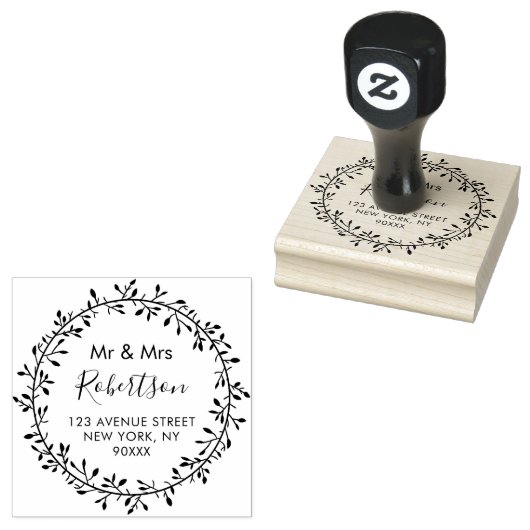 prachtig scriptadres rubberstempel (Gestempeld)