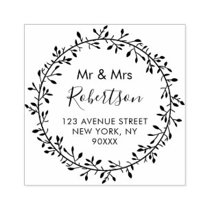 prachtig scriptadres rubberstempel