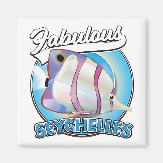 Prachtig Seychellen retro logo Magneet (Voorkant)