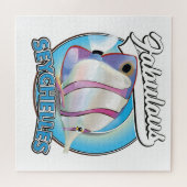 Prachtig Seychellen retro logo magneet Legpuzzel (Horizontaal)