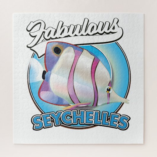 Prachtig Seychellen retro logo magneet Legpuzzel (Verticaal)