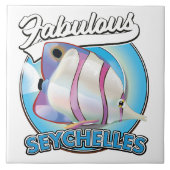 Prachtig Seychellen retro logo Tegeltje (Voorkant)