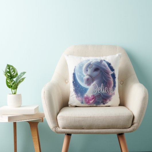 Prachtig shimmer paard werpen kussen (Stoel)