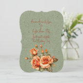 Prachtig Sinaasappel en groen bloemenbruiloft boek Kaart (Staand voorkant)