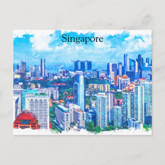 Prachtig Singapore Azië Panorama Uitzicht Briefkaart (Voorkant)