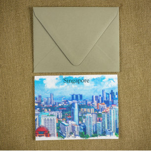 Prachtig Singapore Azië Panorama Uitzicht Briefkaart