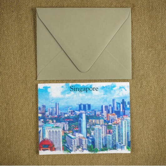Prachtig Singapore Azië Panorama Uitzicht Briefkaart