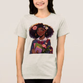 Prachtig slimme Afro-Amerikaanse student Tri-Blend Shirt (Voorkant)