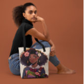 Prachtig slimme Afro-Amerikaanse tiener student Tote Bag