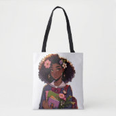 Prachtig slimme Afro-Amerikaanse tiener student Tote Bag (Voorkant)