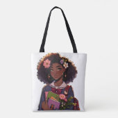 Prachtig slimme Afro-Amerikaanse tiener student Tote Bag (Achterkant)