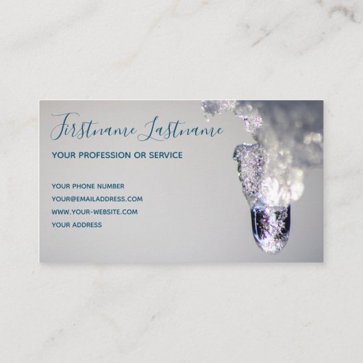 Prachtig smeltend ijs met motivatie quote visitekaartje (Achterkant)