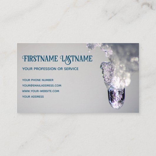 Prachtig smeltend ijs met motivatie quote visitekaartje (Achterkant)