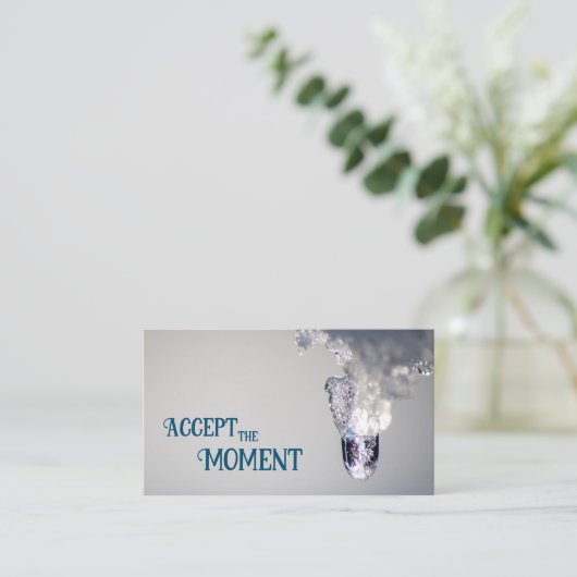 Prachtig smeltend ijs met motivatie quote visitekaartje (Staand voorkant)