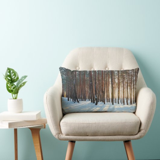 Prachtig sneeuwbos uitzicht kussen (Stoel)