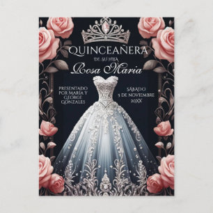 Prachtig Spaans Quinceañera Roos Briefkaart