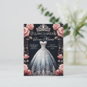 Prachtig Spaans Quinceañera Roos Briefkaart (Staand voorkant)