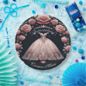 Prachtig Spaans Quinceañera Roos Papieren Bordje (Feest)