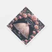 Prachtig Spaans Quinceañera Roos Servet (Hoek)