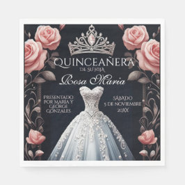 Prachtig Spaans Quinceañera Roos Servet