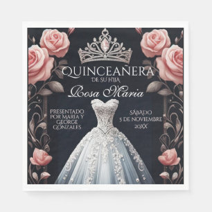 Prachtig Spaans Quinceañera Roos Servet