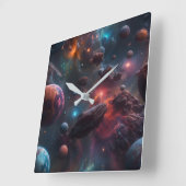 Prachtig Space Poster Vierkante Klok (Hoek)