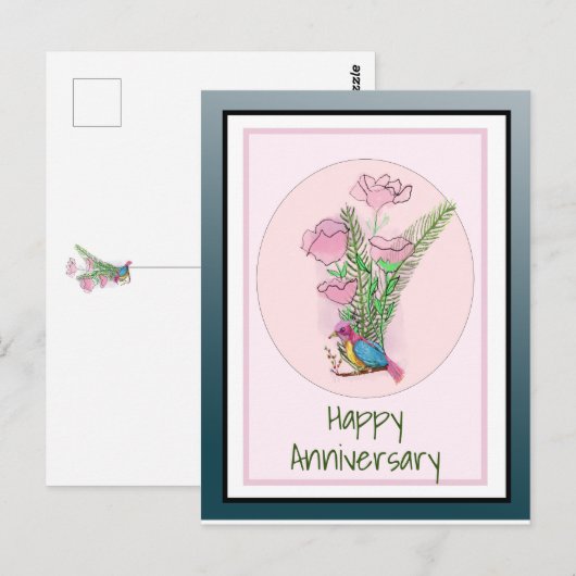 Prachtig, speciaal aangepast voor Jubileum bij vro Briefkaart (Voorkant / Achterkant)