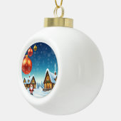 Prachtig speels kerstontwerp keramische bal ornament (Rechts)