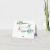 Prachtig Sprookje Voor Twee Flamingo Tropische Blo Bedankkaart (Achterkant)