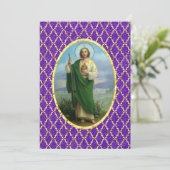 Prachtig St. Jude gebed Feestdagenkaart (Staand voorkant)