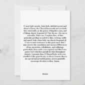 Prachtig St. Jude gebed Feestdagenkaart (Achterkant)