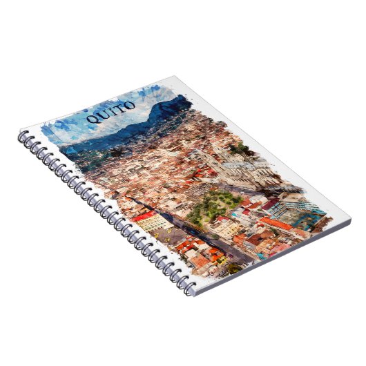 Prachtig stadsbeeld van Quito Ecuador Notitieboek (Rechterzijde)